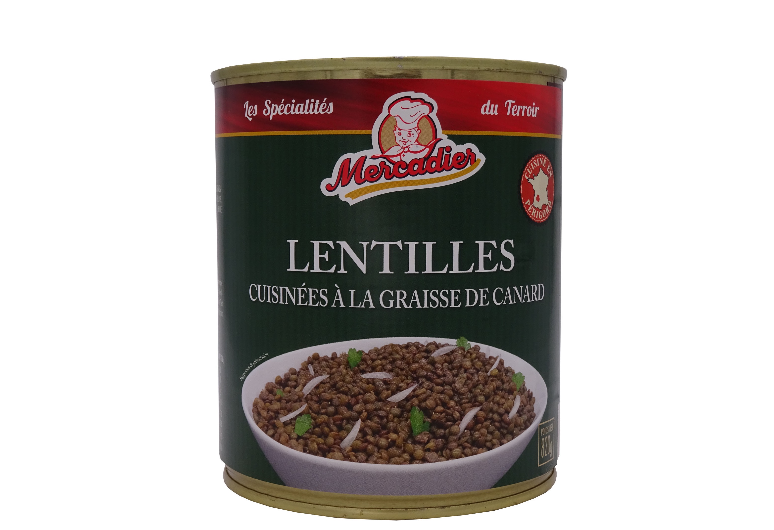 Lentilles cuisinées à la graisse de canard